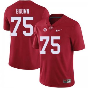 NCAA Men's Alabama Crimson Tide #75 Tommy Brown Stitched College 2018 Nike Authentic Red Football Jersey EG17O12UT